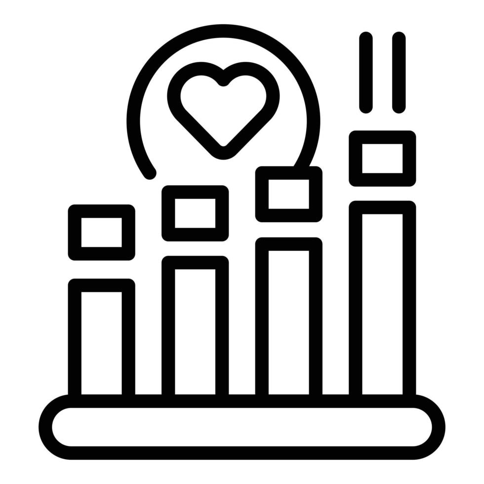 Generosity graph chart icon outline vector. Love charity vector