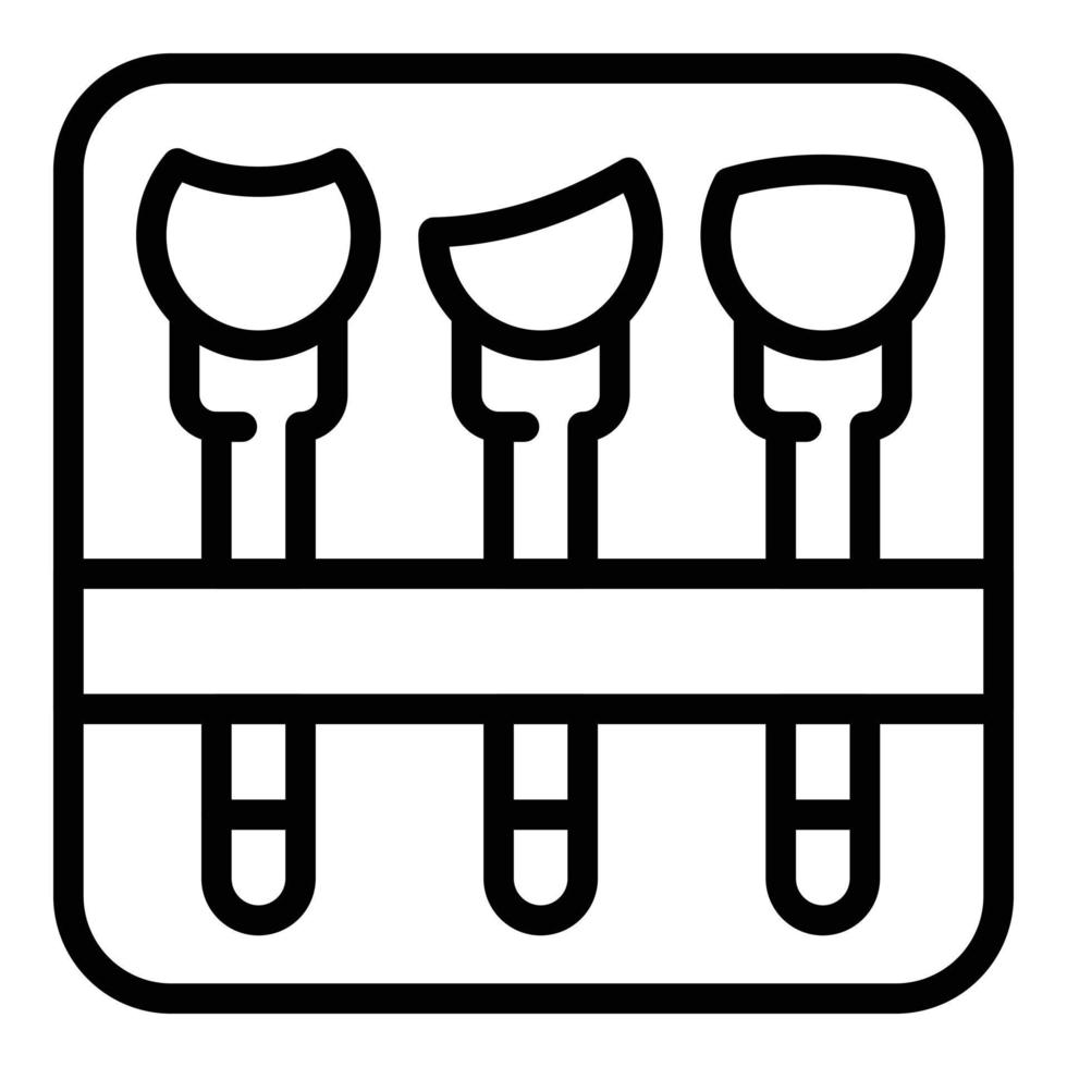 Makeup brush icon outline vector. Make up vector