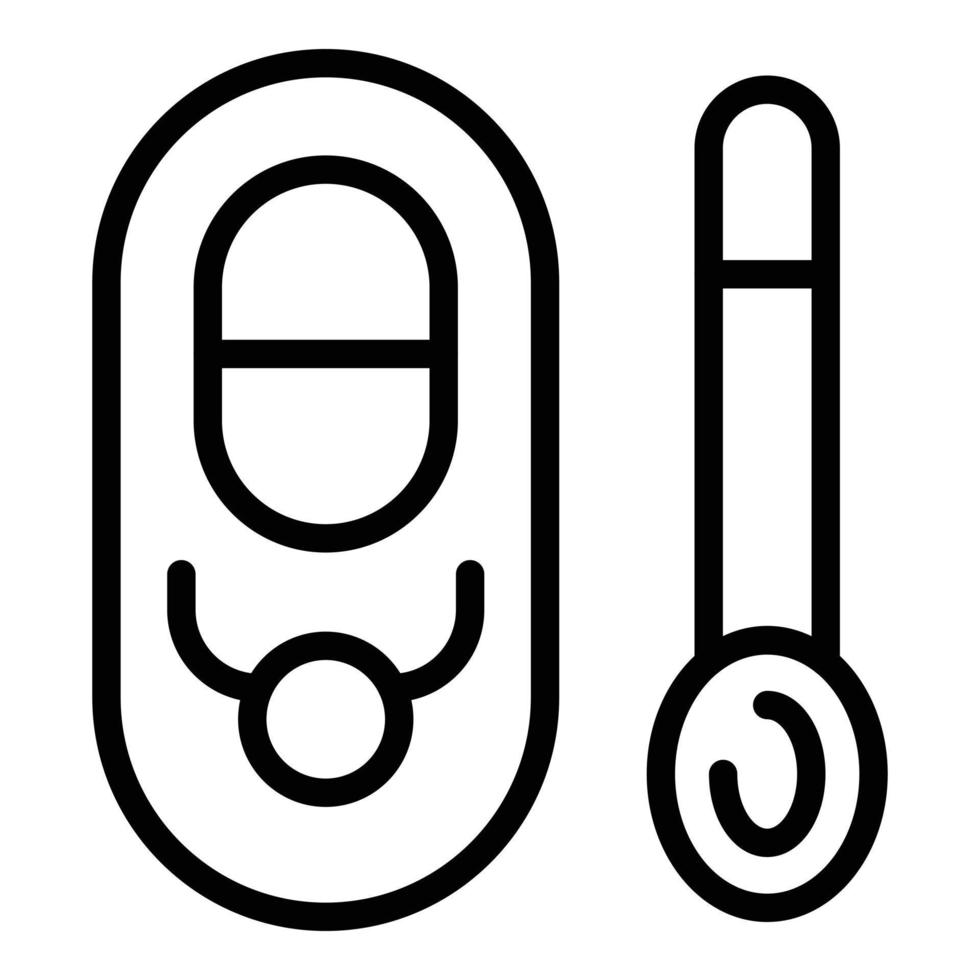 vector de esquema de icono de hisopo de pcr de prueba. corona de la salud