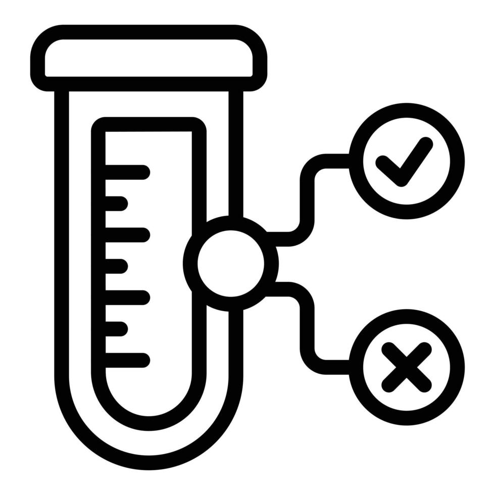 vector de contorno de icono de tubo de ensayo pcr. corona de la salud