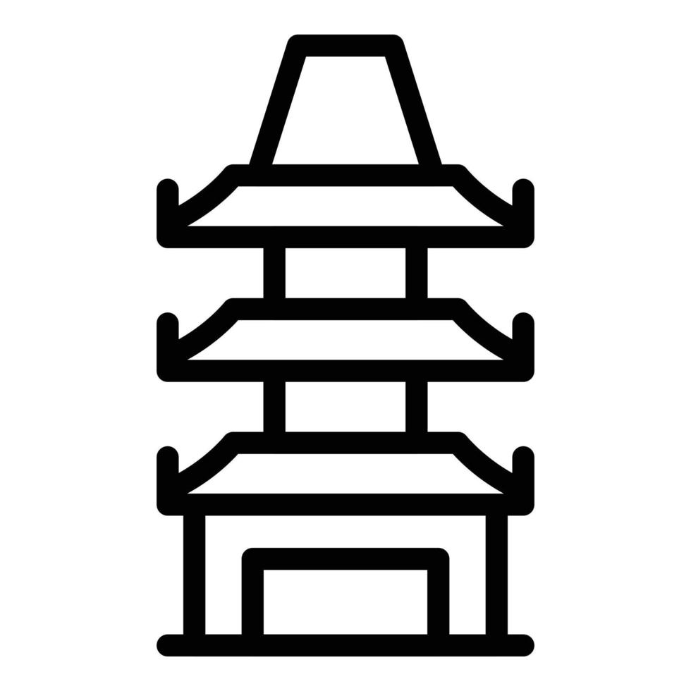 Gate pagoda icon outline vector. Chinese building vector