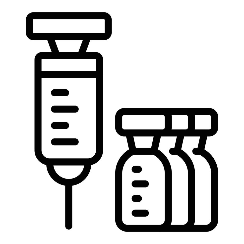 vector de contorno de icono de jeringa. prueba pcr