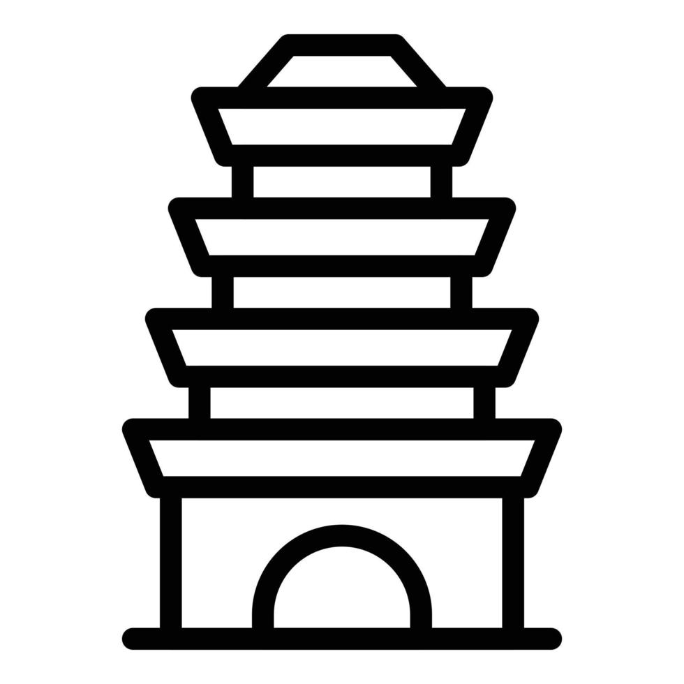 Wood pagoda icon outline vector. Chinese building vector