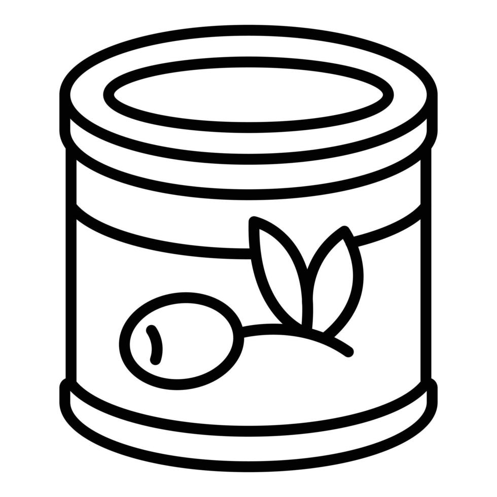 Olives tin can icon outline vector. Oil food vector