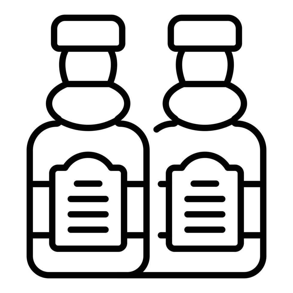 vector de contorno de icono de botella de aceite de oliva adicional. planta alimenticia