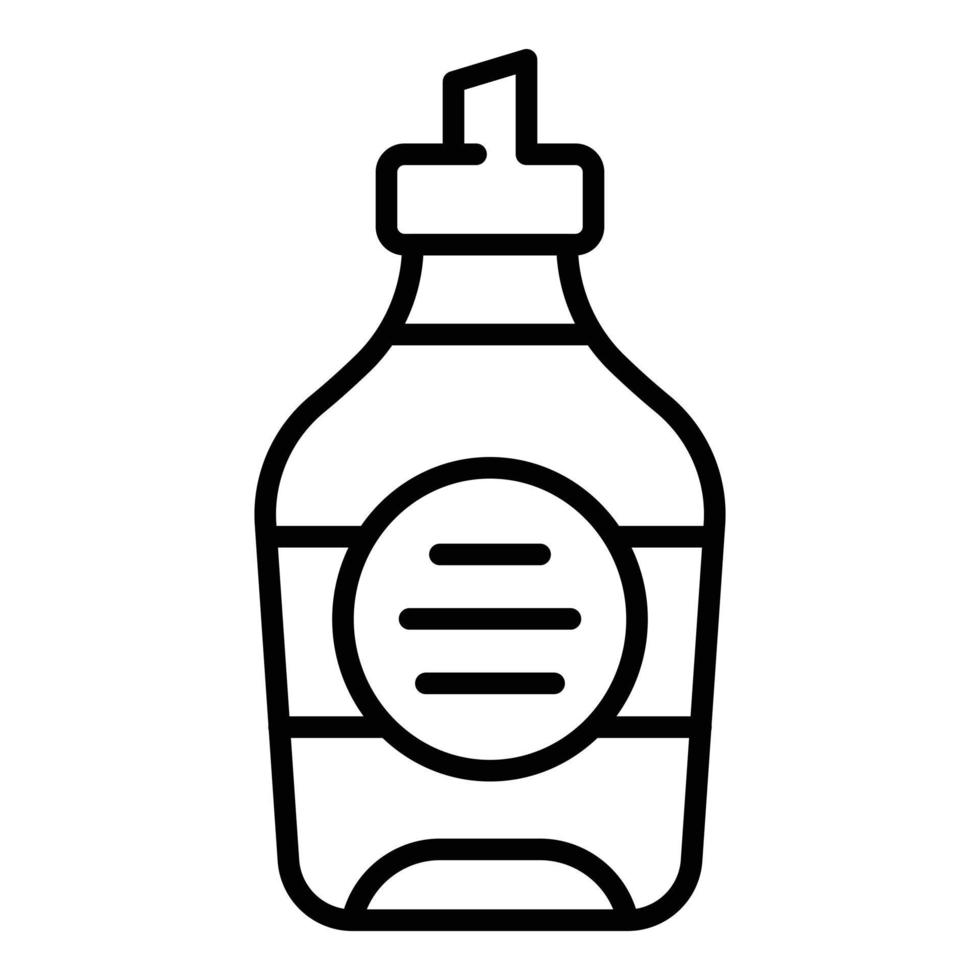 vector de contorno de icono de botella de crema de oliva. comida de aceite