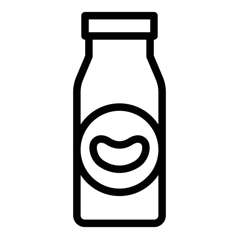 Bean milk bottle icon outline vector. Tofu milk vector