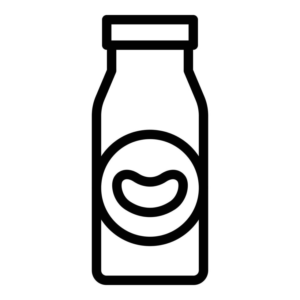 Bean milk bottle icon outline vector. Tofu milk vector