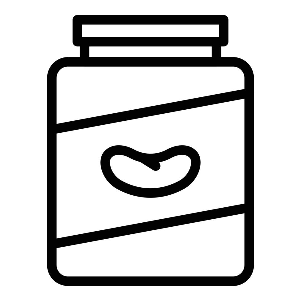 Bean jar powder icon outline vector. Soy food vector