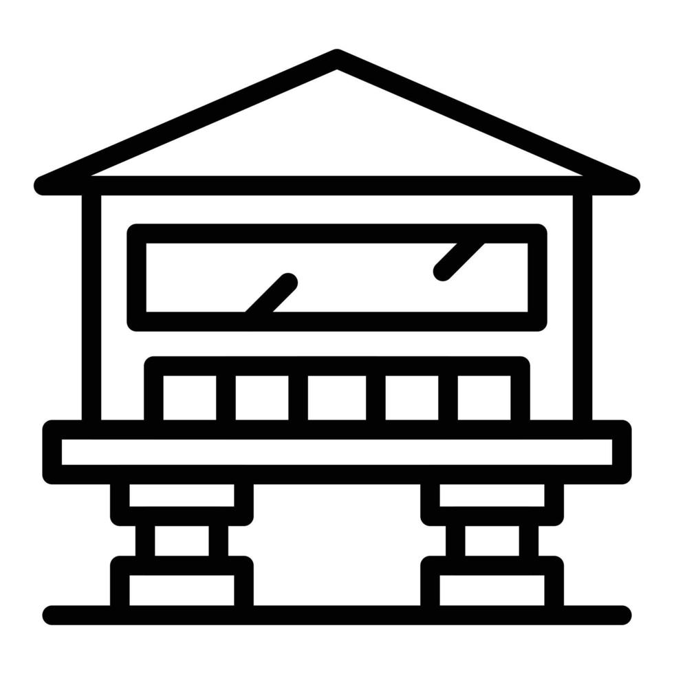 Small straw icon outline vector. House cabin vector