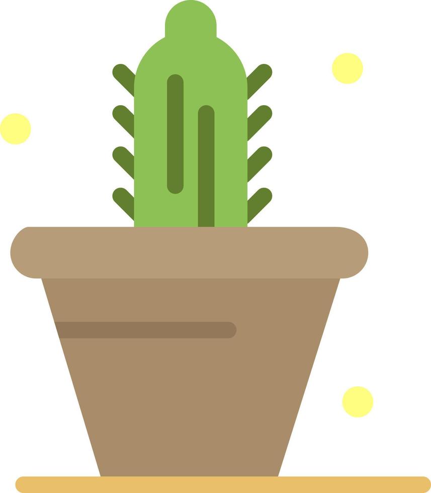 Cactus Nature Pot Spring  Flat Color Icon Vector icon banner Template