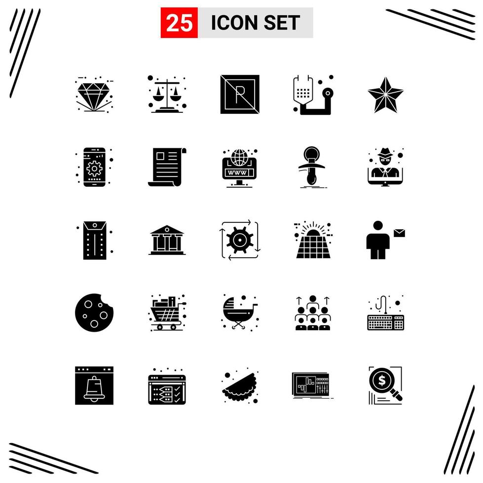 conjunto de 25 iconos modernos de la interfaz de usuario símbolos signos para la salud de navidad sin enfermedad de forma elementos de diseño vectorial editables vector