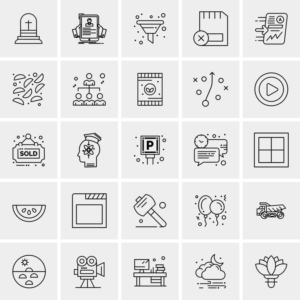 25 iconos de negocios universales vector ilustración de icono creativo para usar en proyectos relacionados con la web y dispositivos móviles