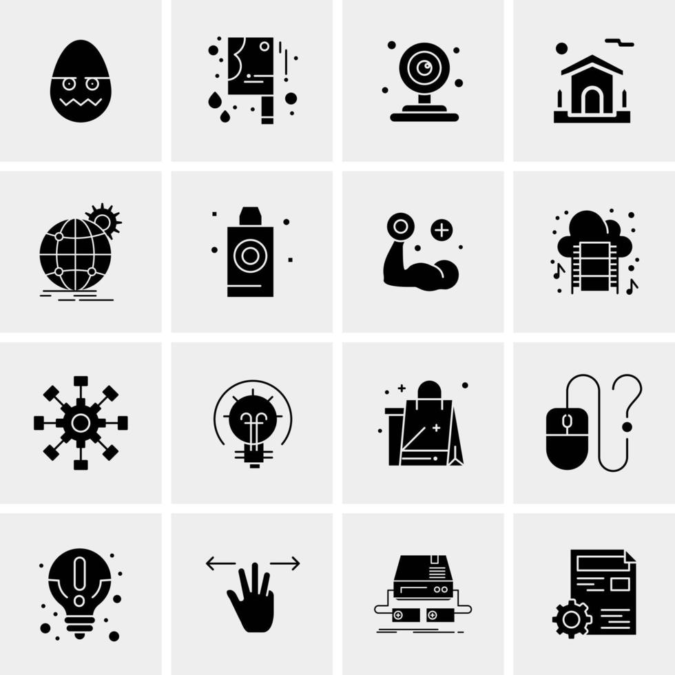 16 iconos universales de negocios vector ilustración de icono creativo para usar en proyectos relacionados con la web y dispositivos móviles