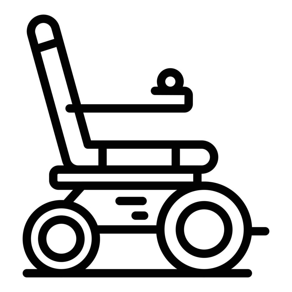 vector de contorno de icono de silla de ruedas de motor eléctrico. silla scooter