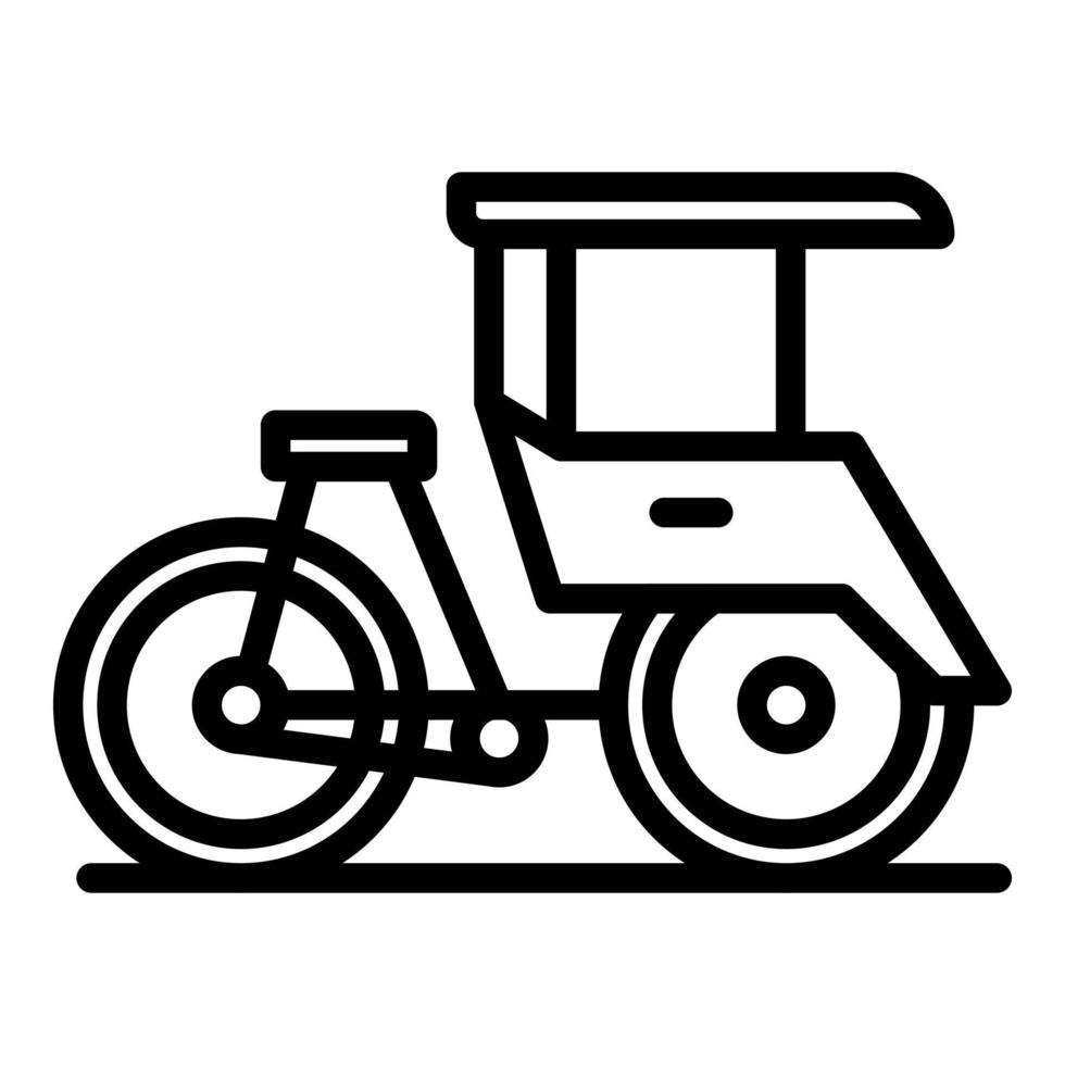 vector de contorno de icono de bicicleta de Yakarta. ciudad de indonesia