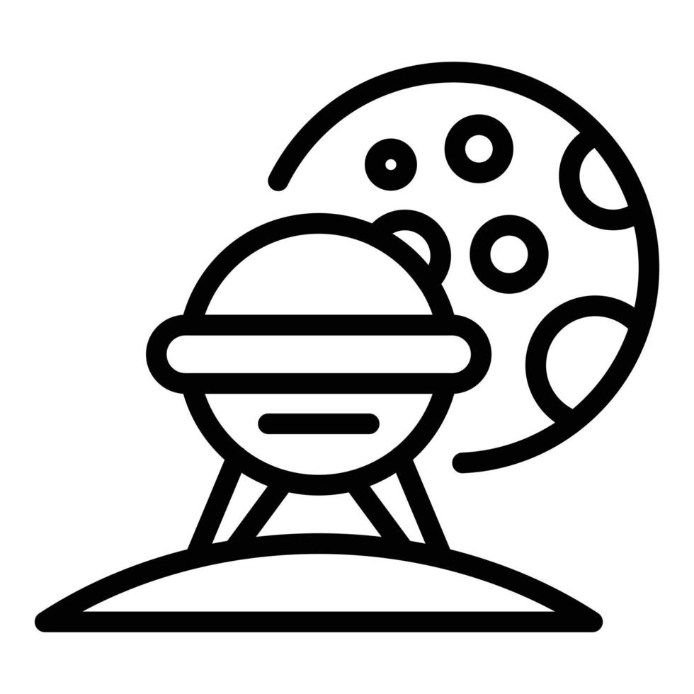 Space ufo icon outline vector. Alien astronaut vector