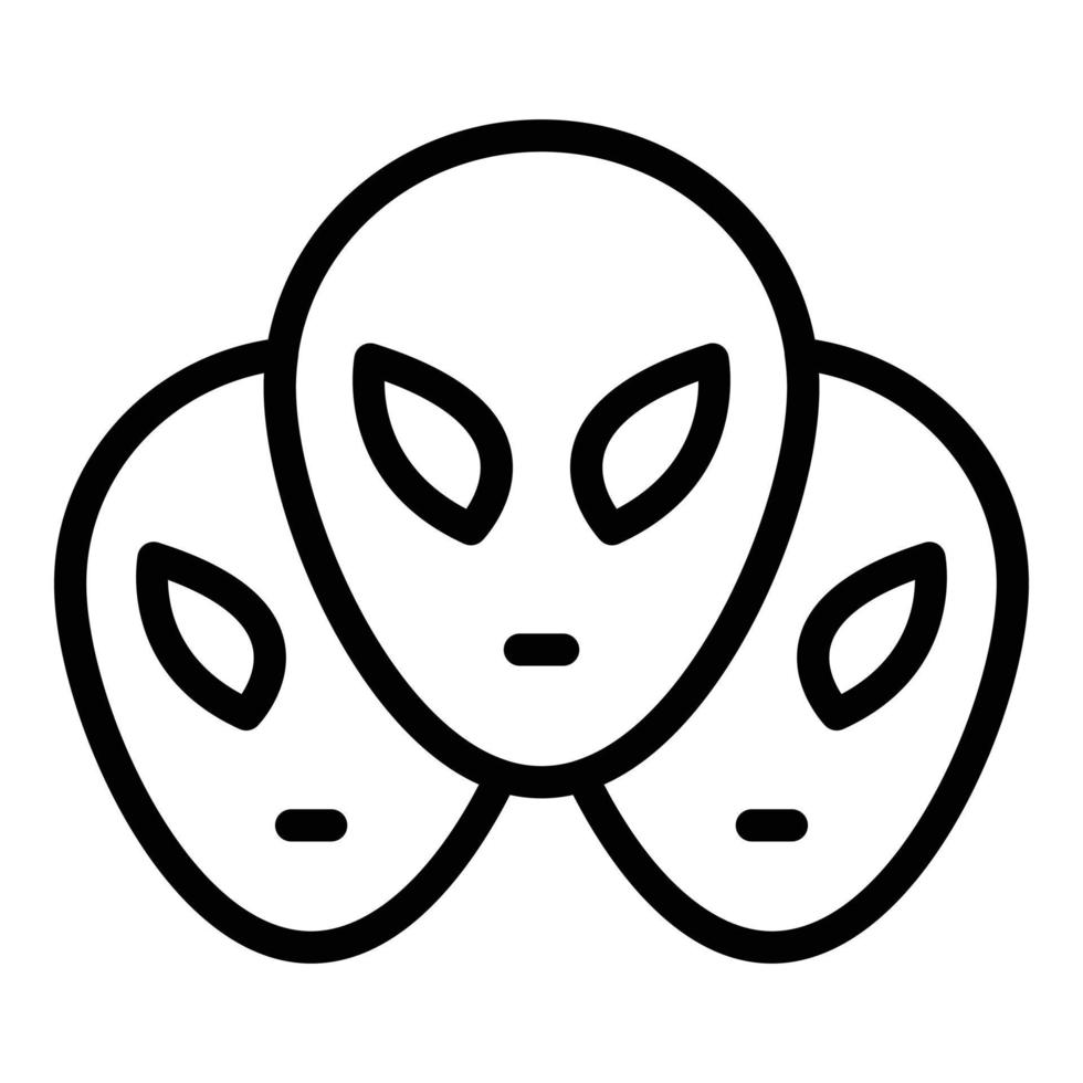 vector de contorno de icono de grupo de extraterrestres. juego cómico