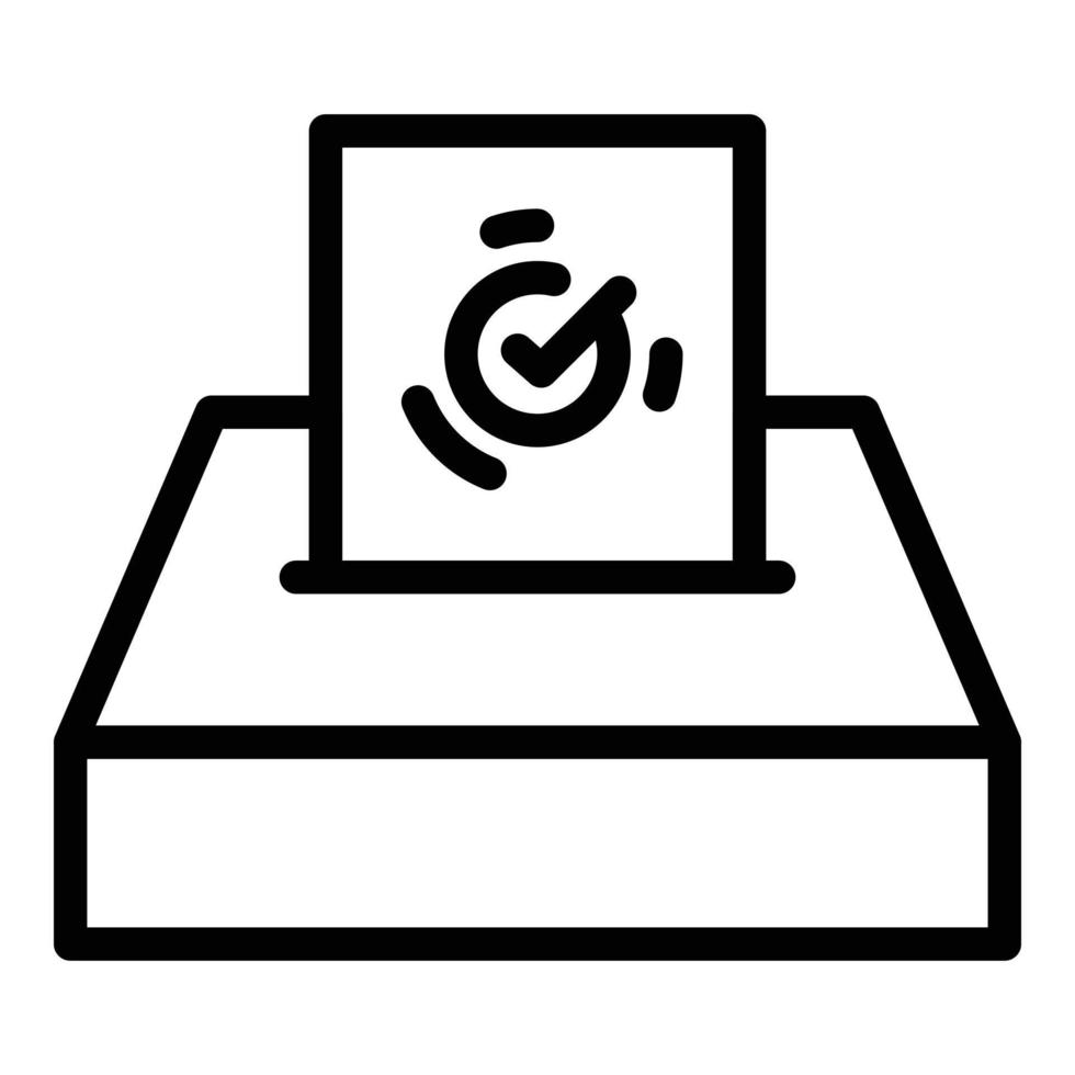 Ballot box icon outline vector. Online vote vector