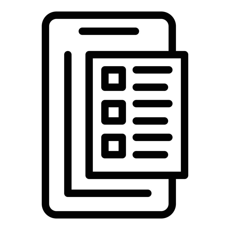 Smartphone poll icon outline vector. Mobile digital vector