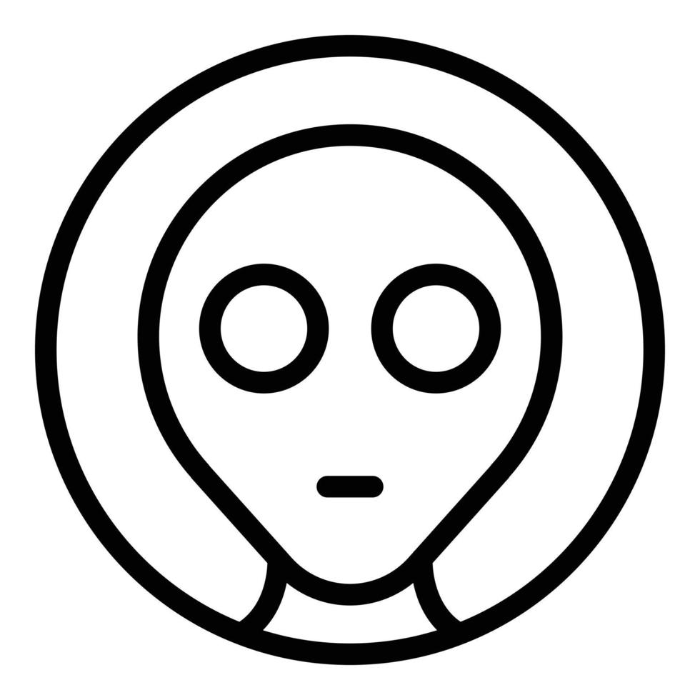 Alien icon outline vector. Space ufo vector