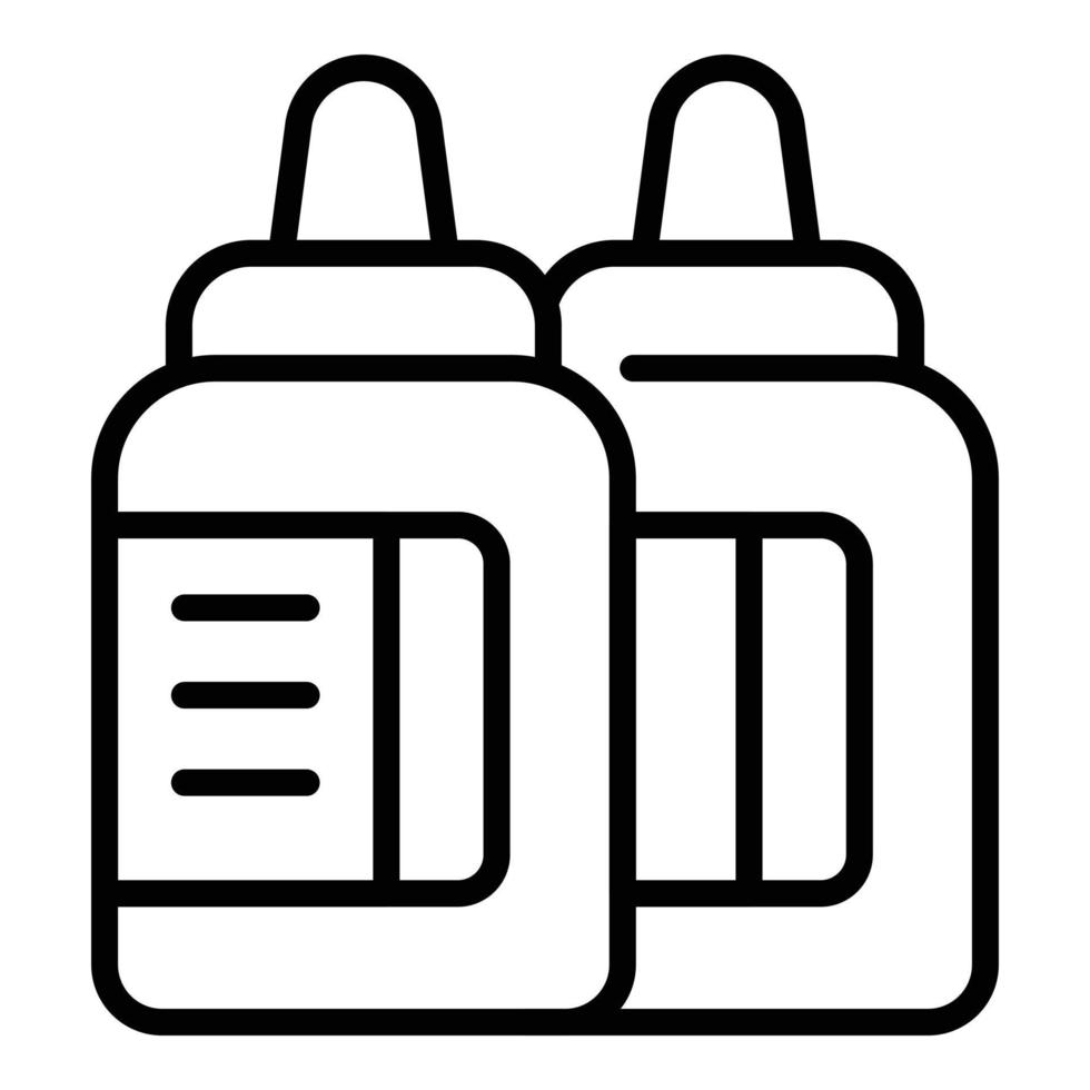 vector de contorno de icono de botella de acondicionador. peluqueria