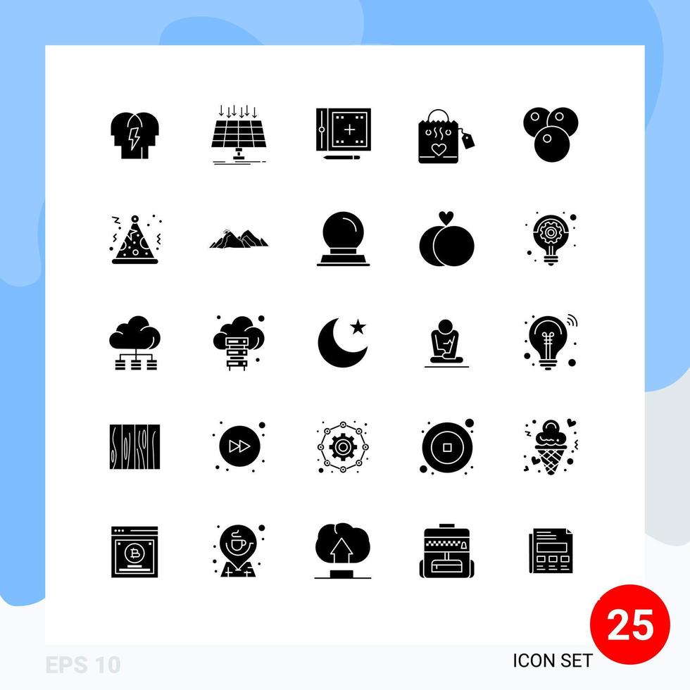 25 iconos creativos signos y símbolos modernos del amor de la boda smart city hangbag dibujando elementos de diseño vectorial editables vector