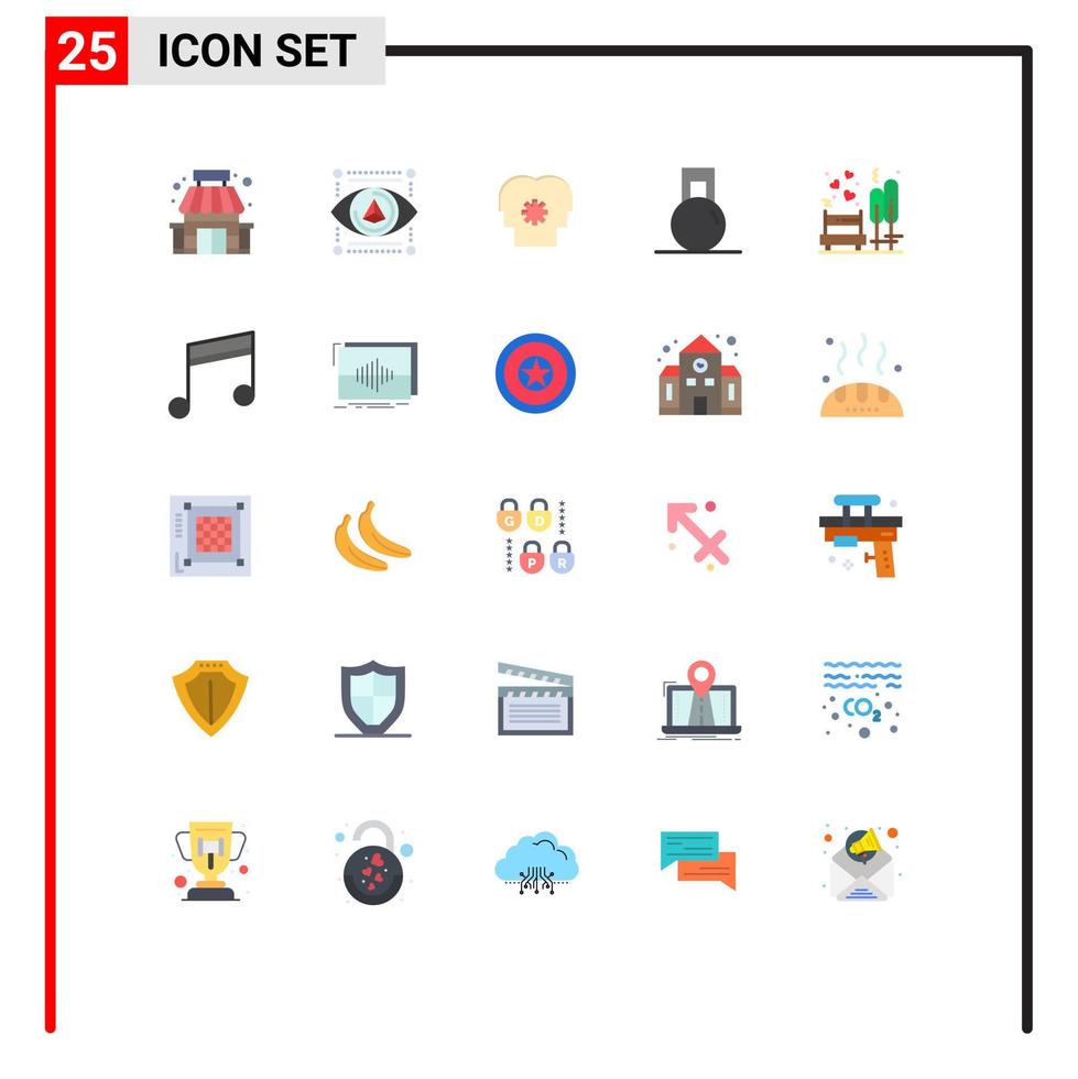 Set of 25 Modern UI Icons Symbols Signs for date weight brain sport fitness Editable Vector Design Elements