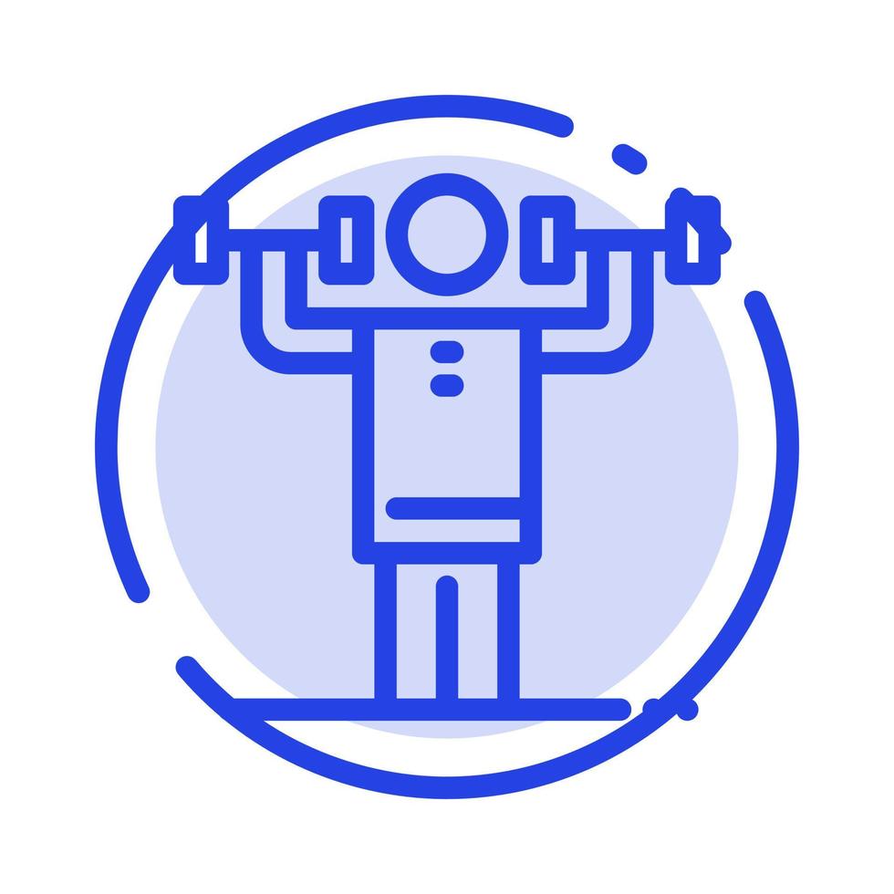 Activity Discipline Human Physical Strength Blue Dotted Line Line Icon vector