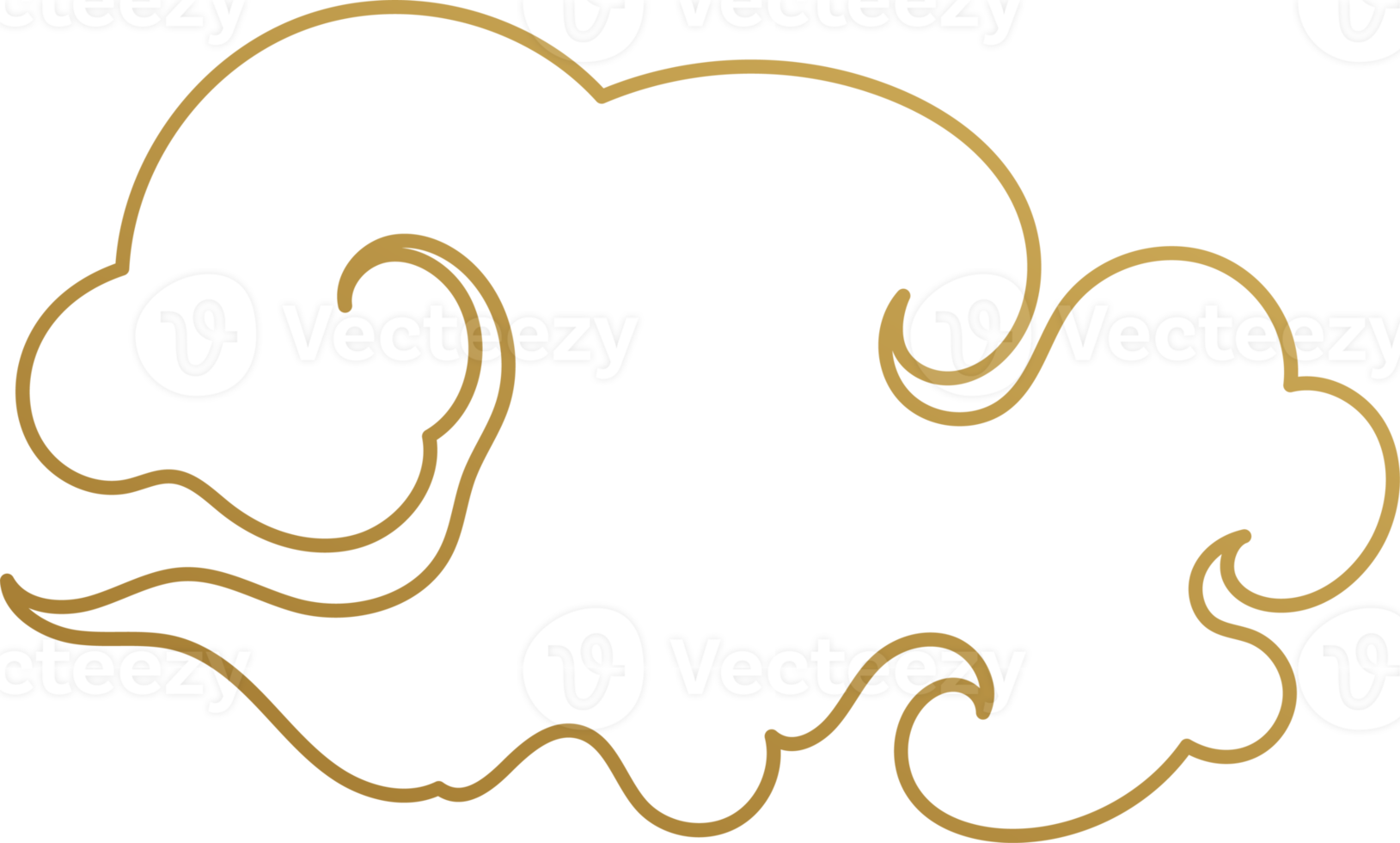 Chinese Cloud Gold Outline png