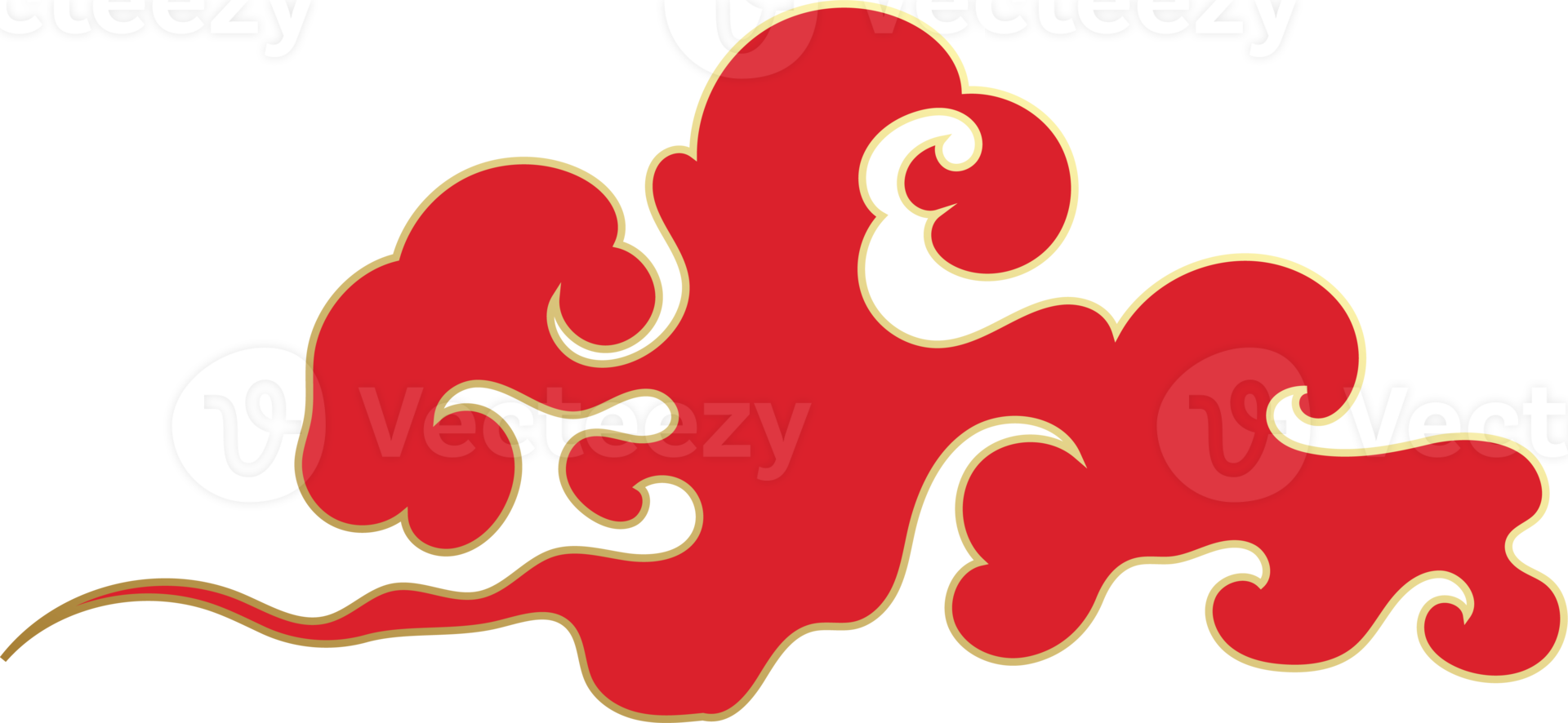 Chinese Red Clouds Illustration png
