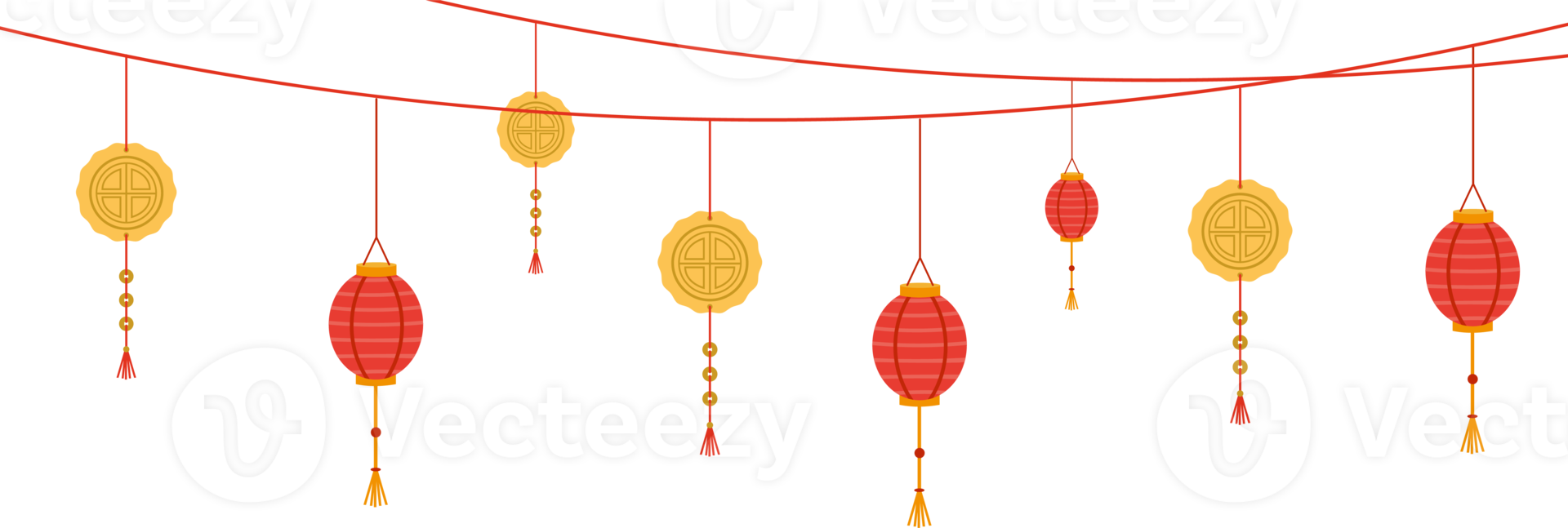Chinese New Year Hanging Lanterns png