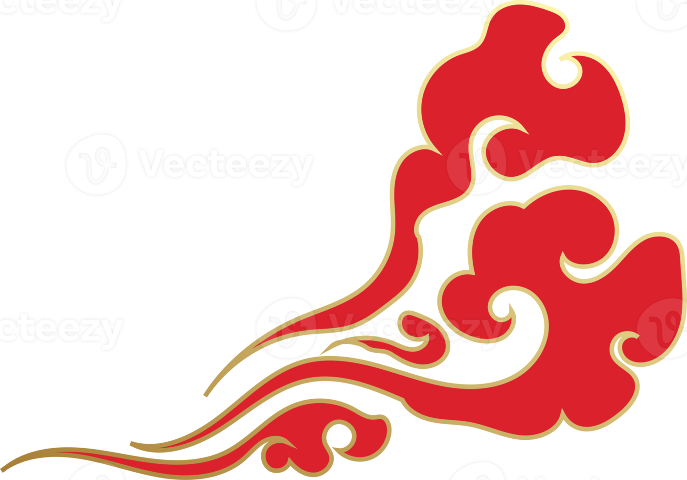 Chinese Red Clouds Illustration png