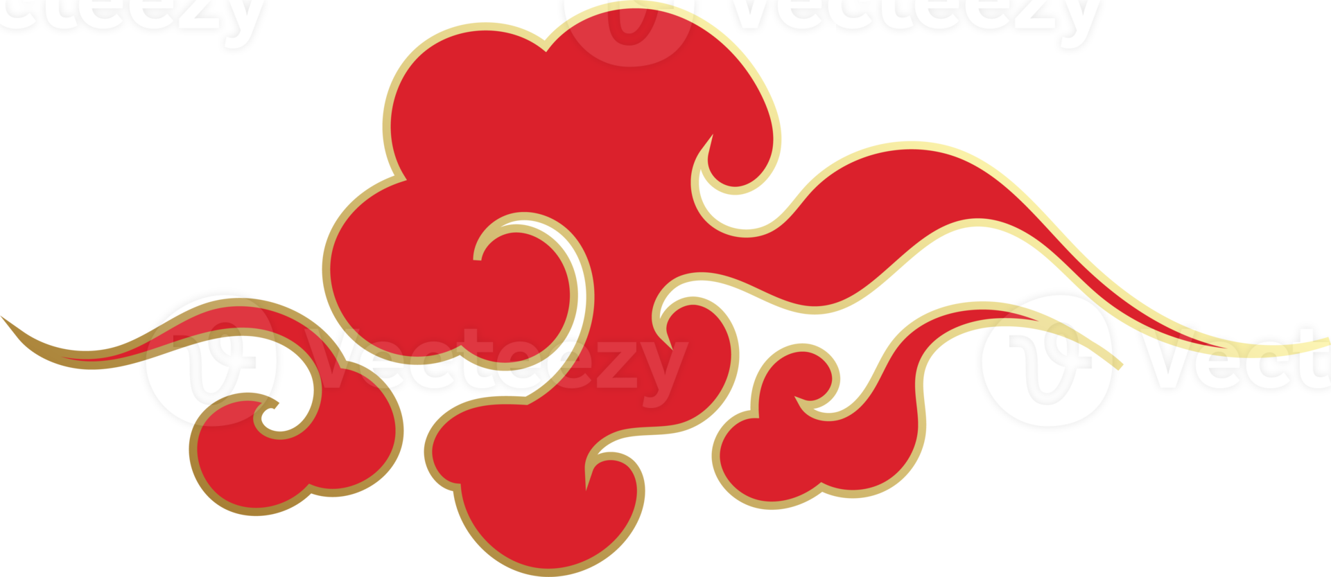 Chinese Red Clouds Illustration png