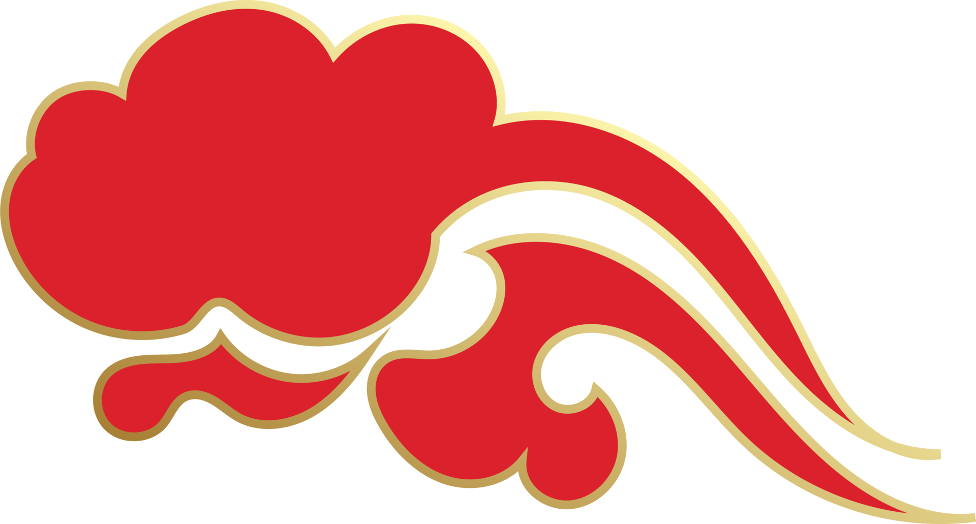 Chinese Red Clouds Illustration 15098581 PNG