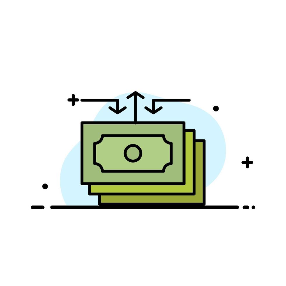 Dollar Flow Money Cash Report  Business Flat Line Filled Icon Vector Banner Template