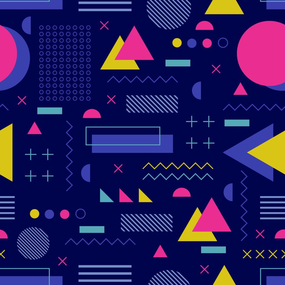 Colorful Geometric Shapes Seamless Pattern vector