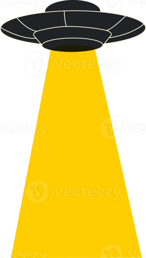 vliegend schotel logo met een geel gloed. ufo.geïsoleerd vliegend schotel Aan achtergrond png