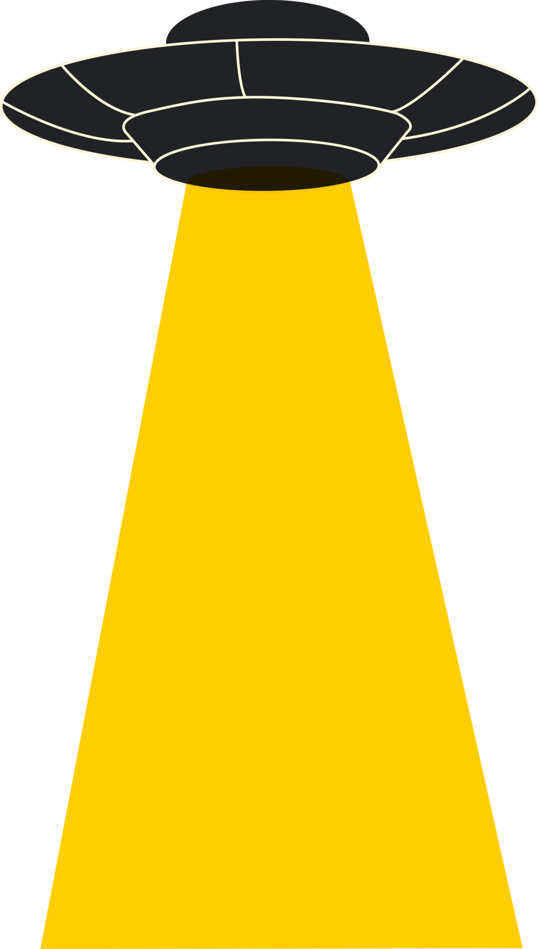 Flying saucer logo with a yellow glow. UFO.Isolated flying saucer on