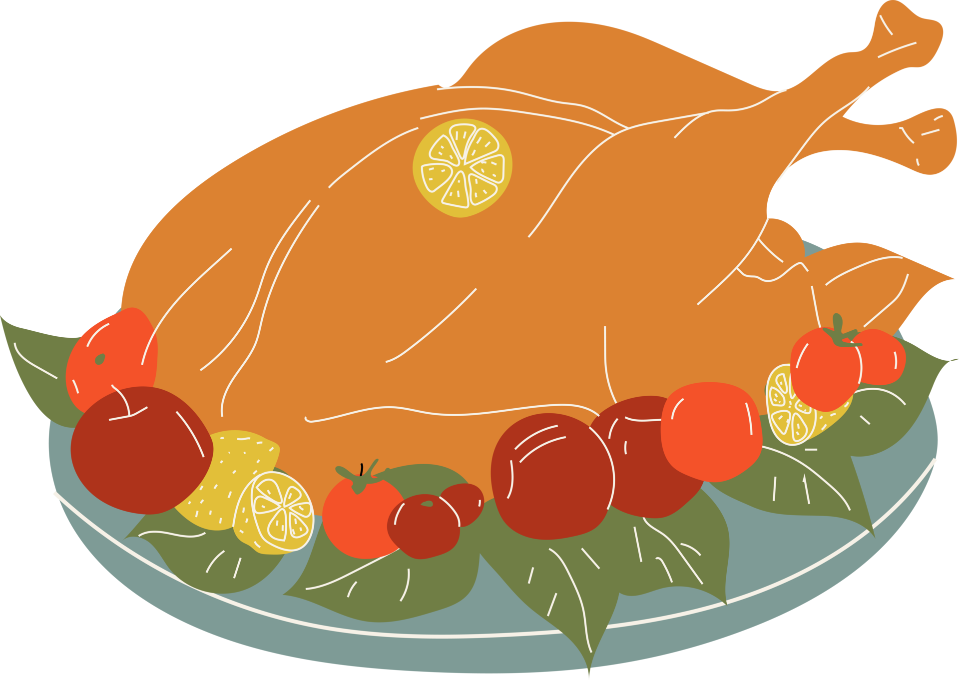 Free Illustration of baked turkey for thanksgiving day. in PNG cartoon  style. All elements are isolated 15098759 PNG with Transparent Background