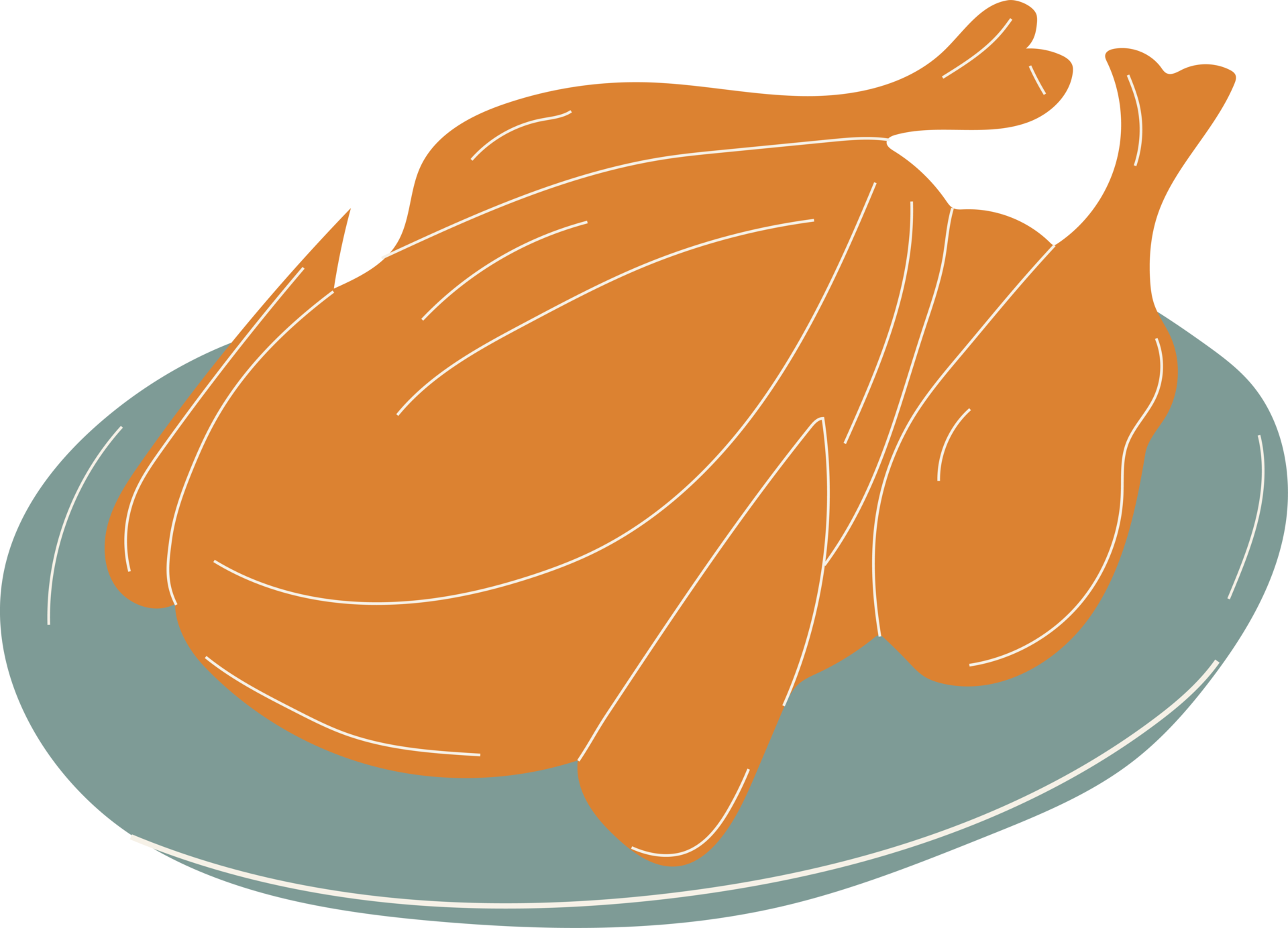 Free Illustration of baked turkey for thanksgiving day. in PNG cartoon  style. All elements are isolated 15098765 PNG with Transparent Background