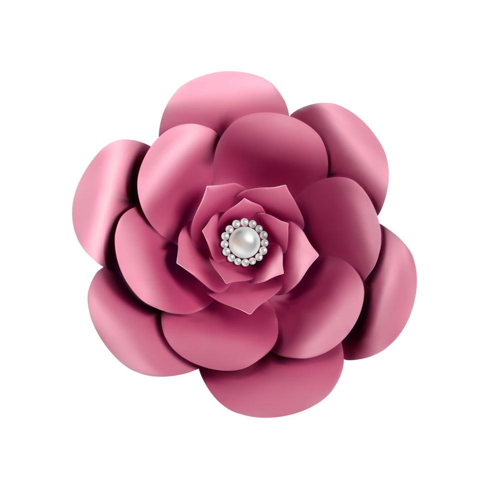 lila handmålad reste sig blomma med diamant knapp dekorativ png