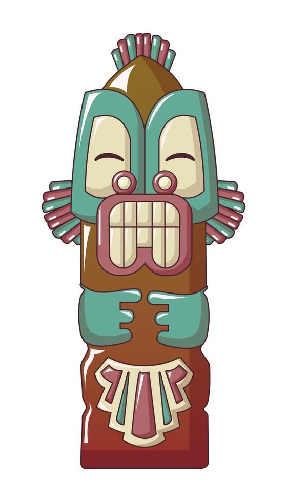 icono de ídolo tiki, estilo de dibujos animados vector