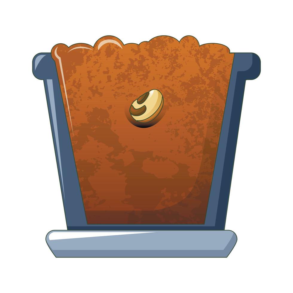 Green peas seed icon, cartoon style vector