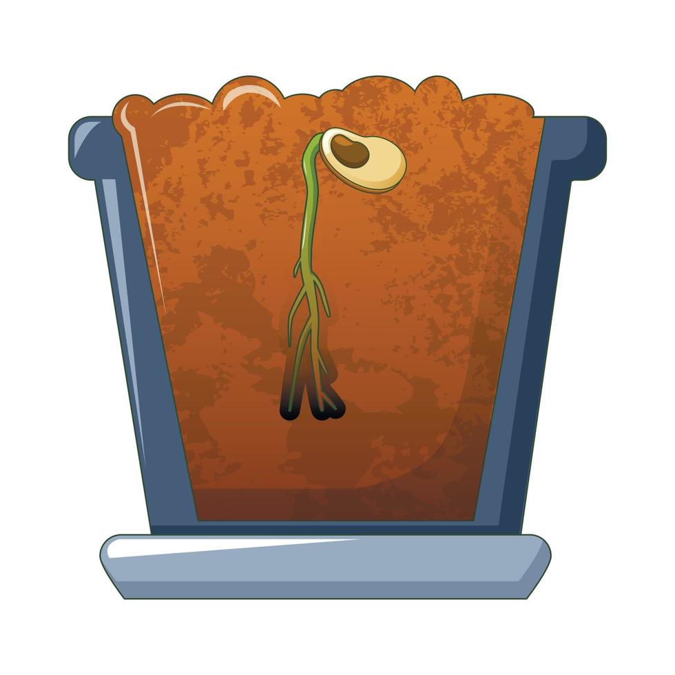 Bean germinated icon, cartoon style vector