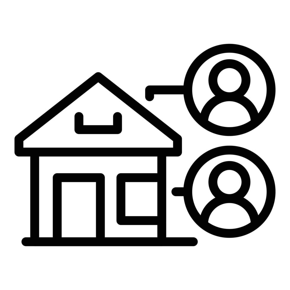 House window icon outline vector. Home people vector