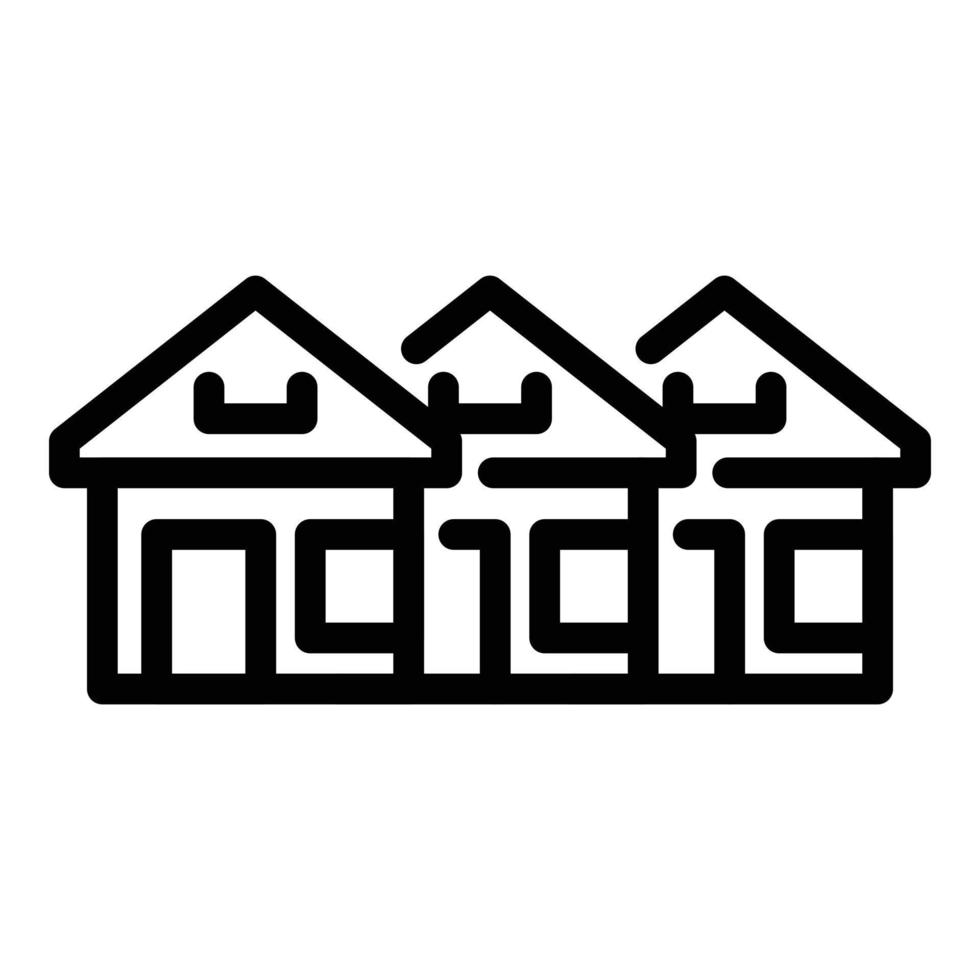 House village icon outline vector. Home people vector