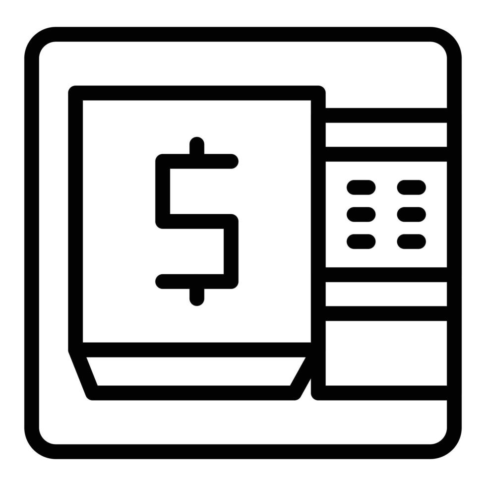Money atm icon outline vector. Bank transfer vector