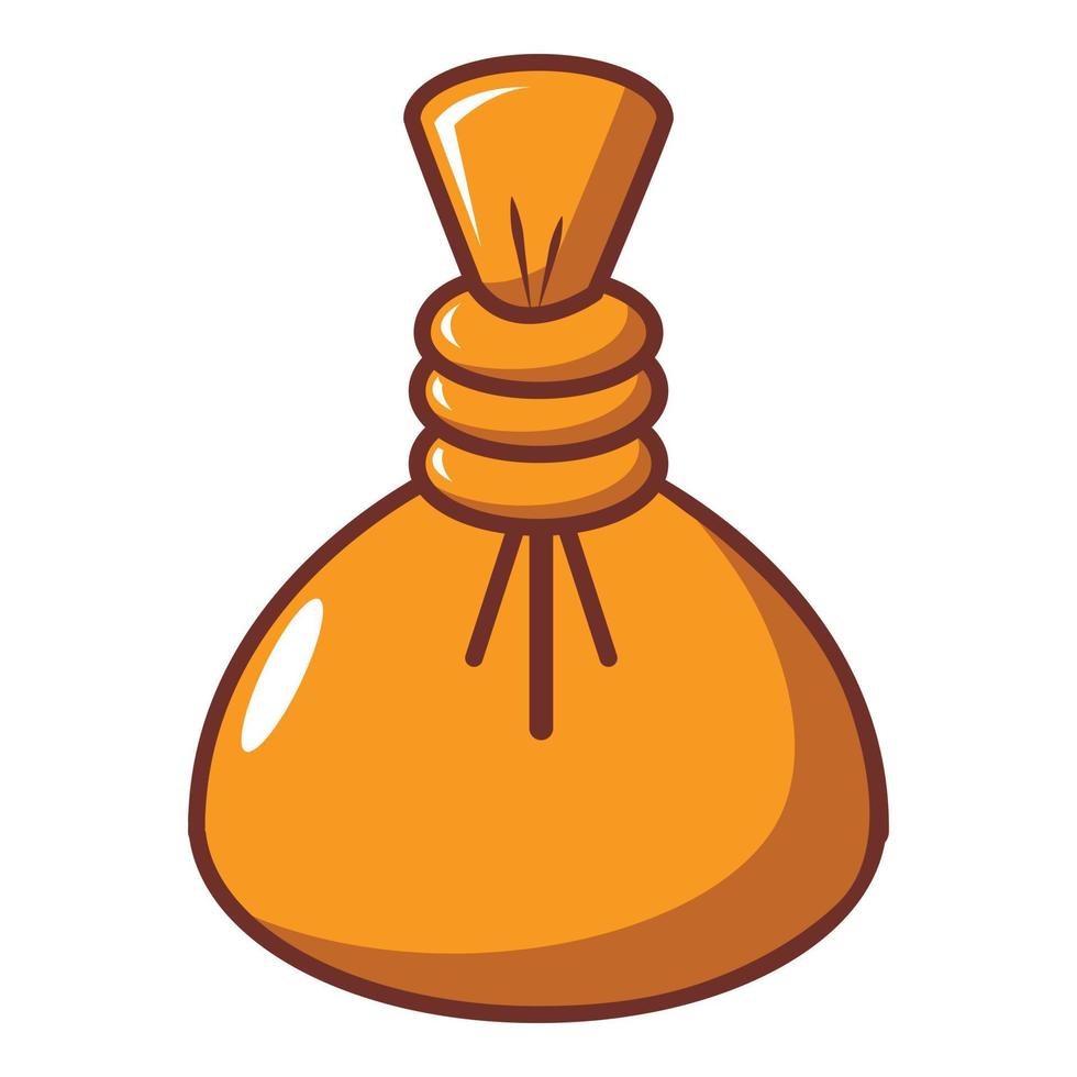 Herbal massage pouch icon, cartoon style vector