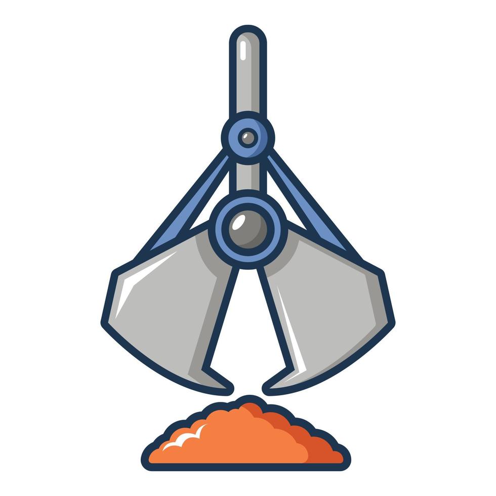 Excavator bucket icon, cartoon style vector